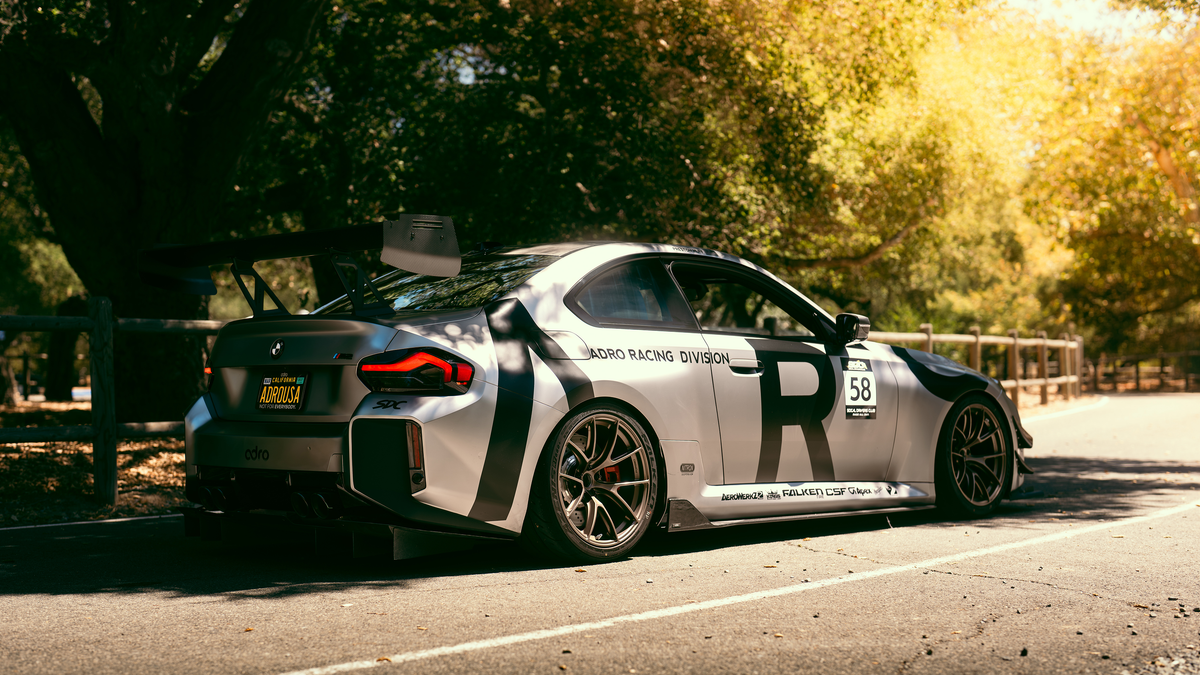 BMW G87 M2 with ADRO carbon aero and AT-M3 wing