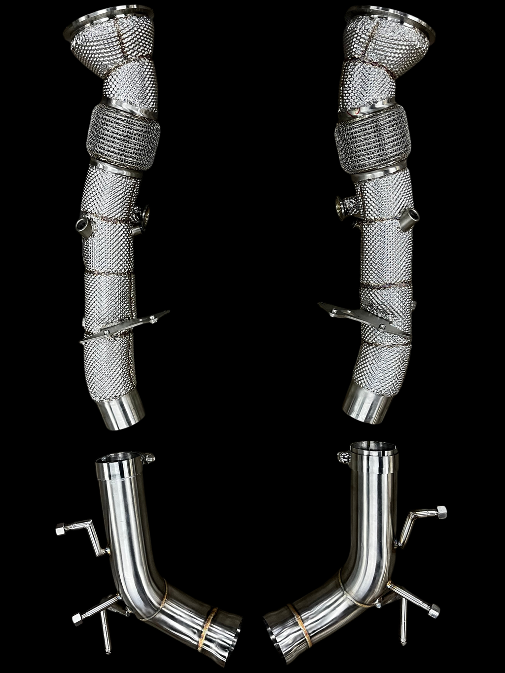 Ferrari 296 GTB / GTS Stainless Steel Valved Exhaust System & Heat Shield Performance Downpipes – Photo 2