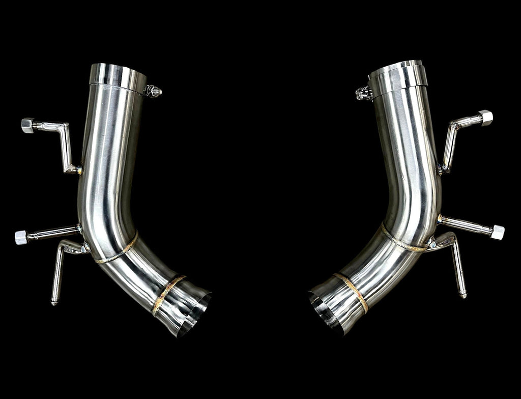 Ferrari 296 GTB / GTS Stainless Steel Valved Exhaust System & Heat Shield Performance Downpipes – Photo 4