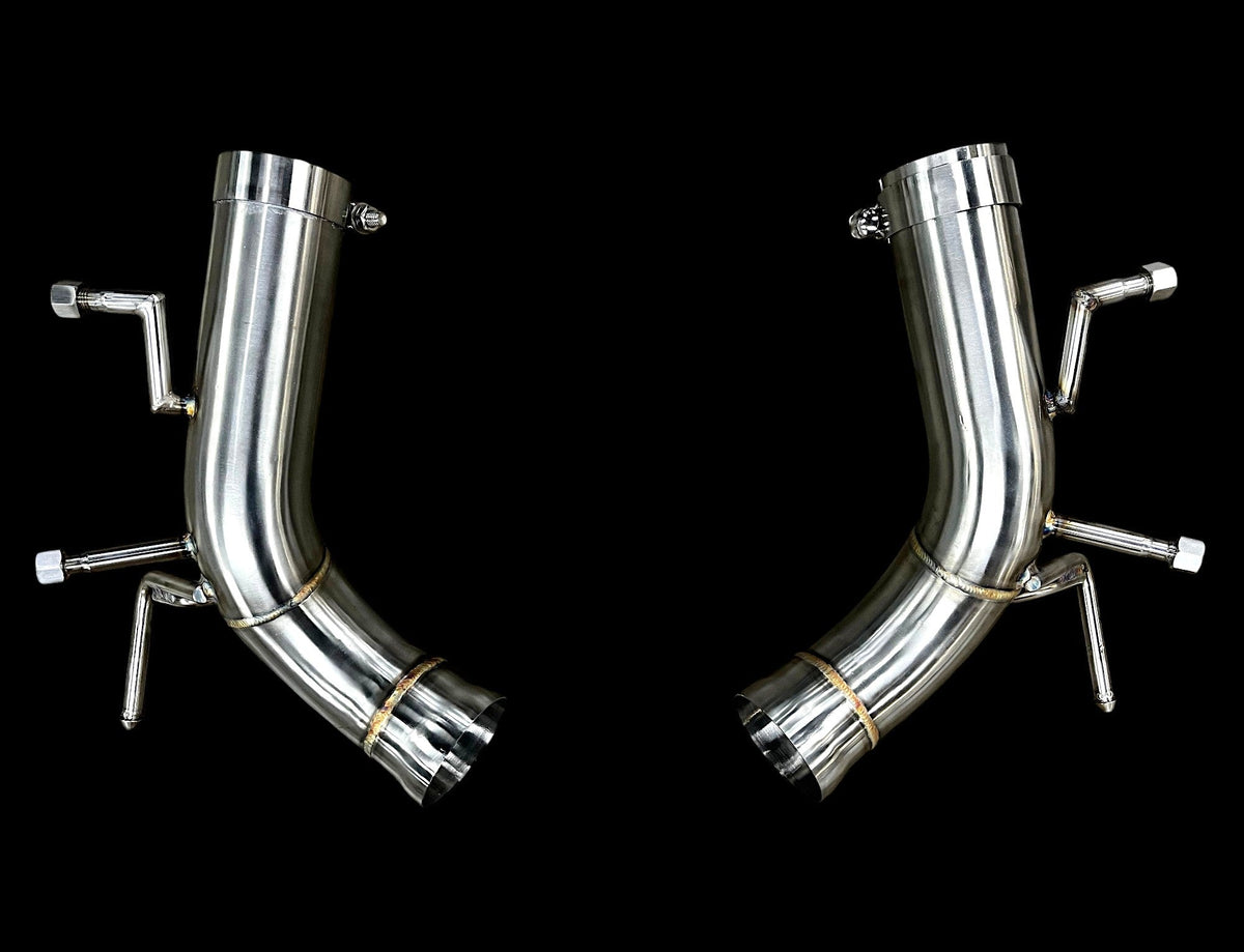Ferrari 296 GTB / GTS Stainless Steel Valved Exhaust System & Heat Shield Performance Downpipes – Photo 4