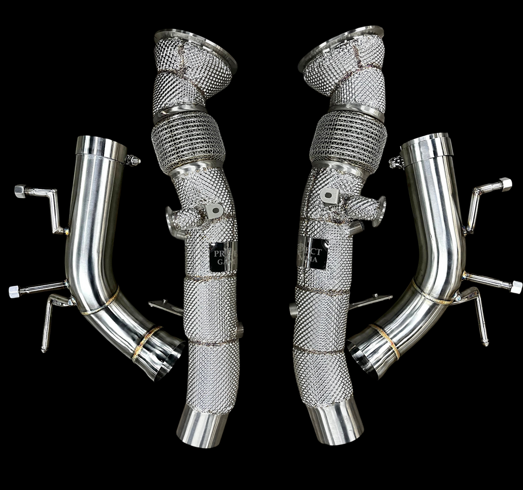 Ferrari 296 GTB / GTS Stainless Steel Valved Exhaust System & Heat Shield Performance Downpipes