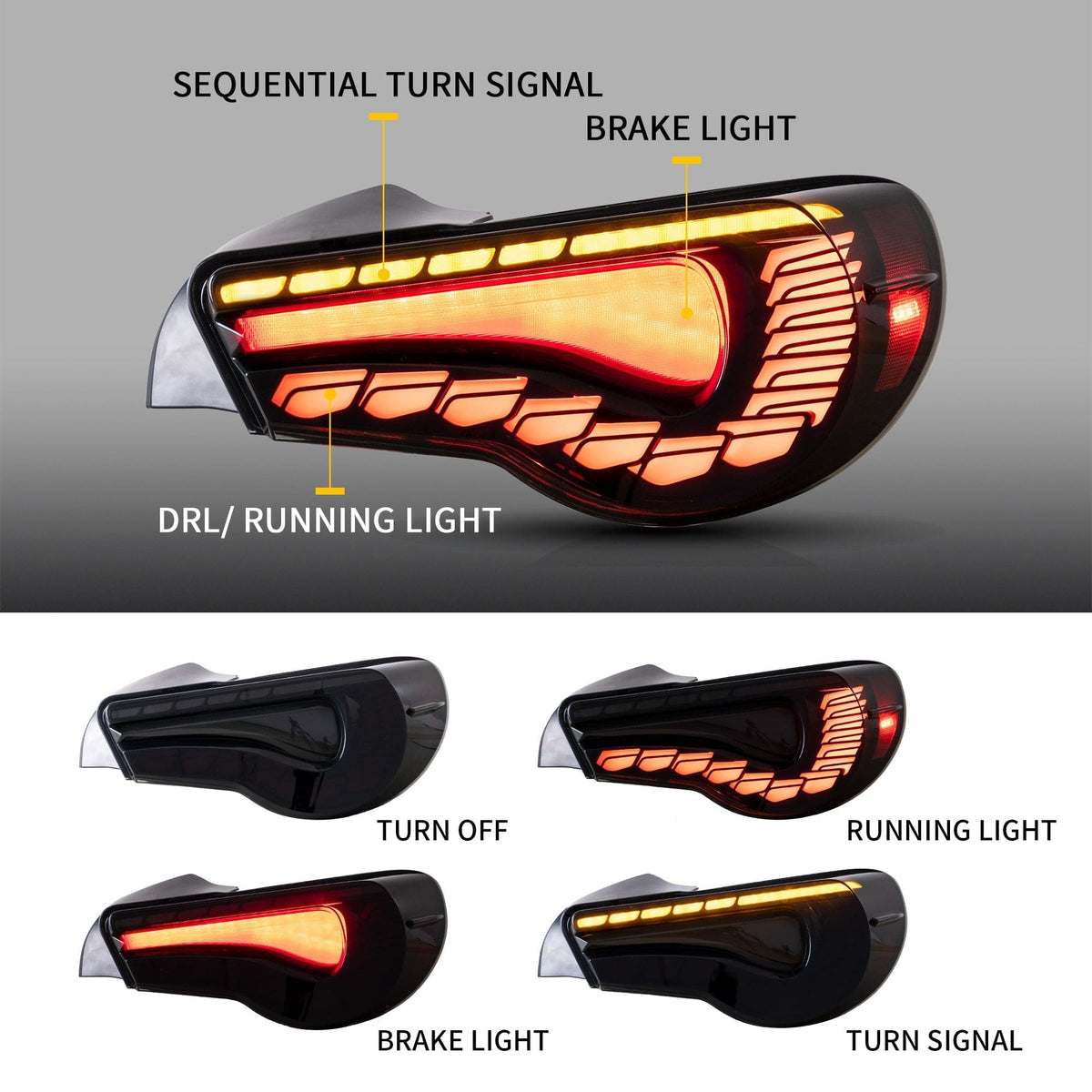 2012-2021 Toyota 86 / Subaru BRZ GTS Style Sequential Oled Tail Lights – image 5