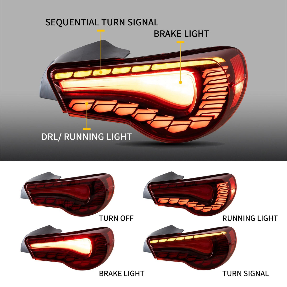 2012-2021 Toyota 86 / Subaru BRZ GTS Style Sequential Oled Tail Lights – image 6