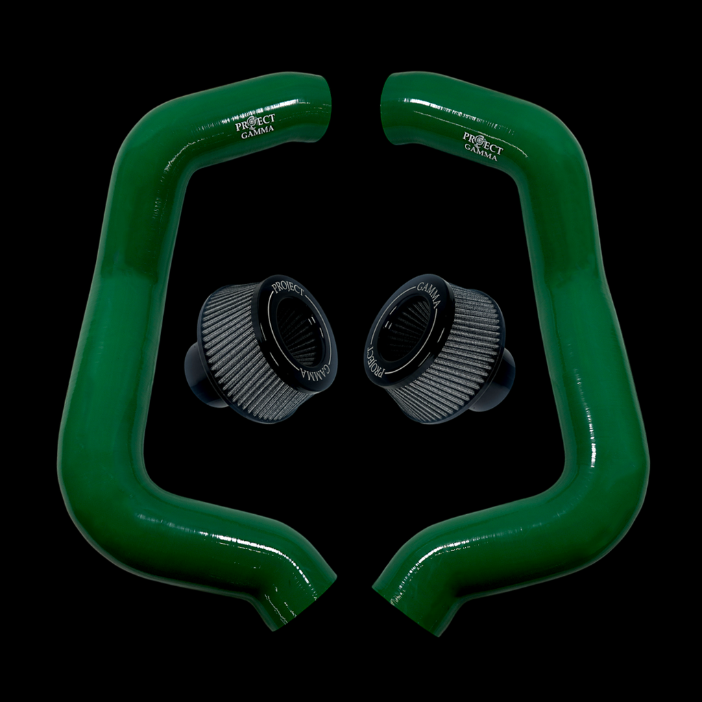 Project Gamma BMW M5 G90 / G99 and 7 Series G70 / G73 Silicone Intakes and Filters – British Racing Green/Silver Combo