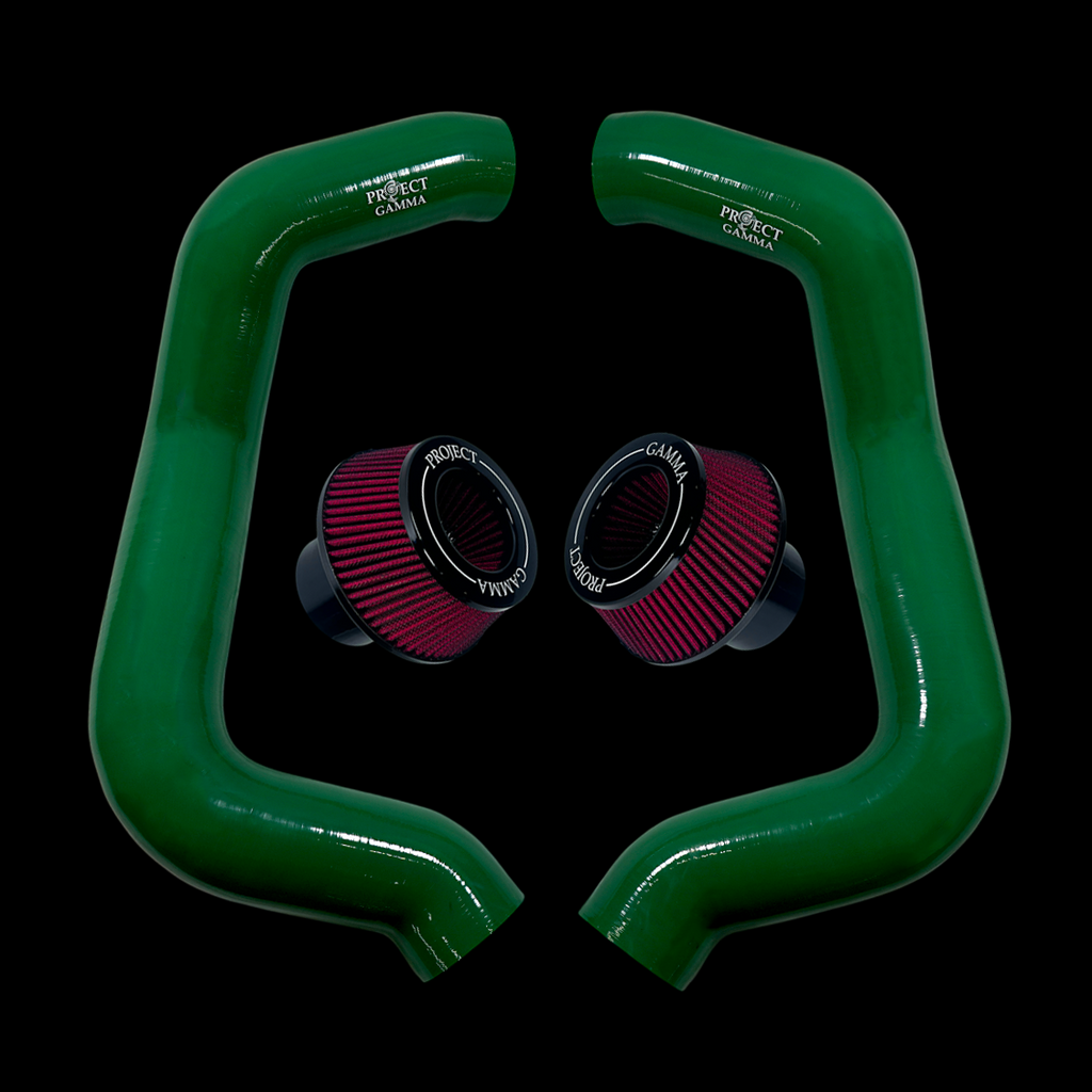 Project Gamma BMW M5 G90 / G99 and 7 Series G70 / G73 Silicone Intakes and Filters – British Racing Green/Red Combo