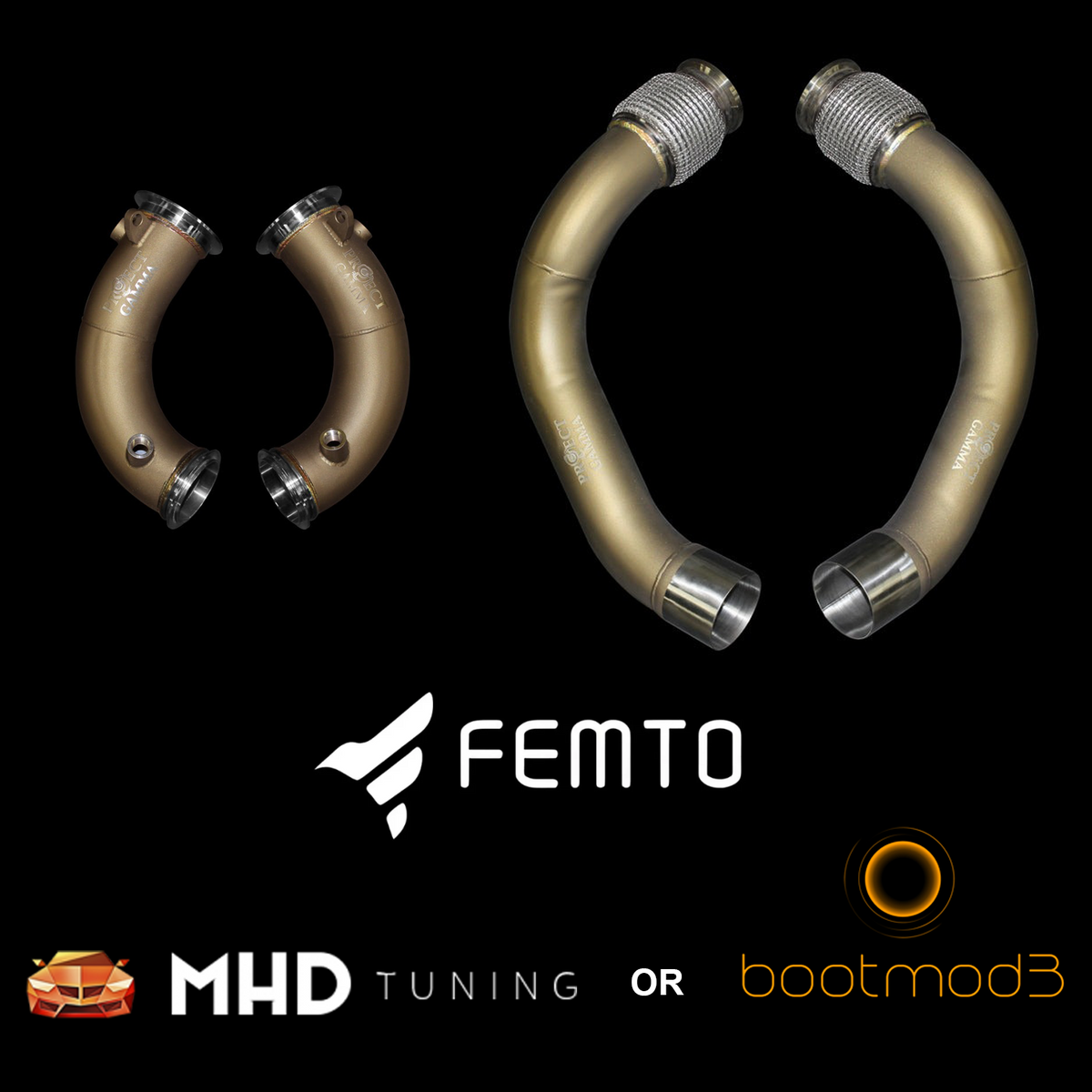 BMW M5 M8 Primary & Secondary Downpipes with Bootmod3 MHD Tune Package