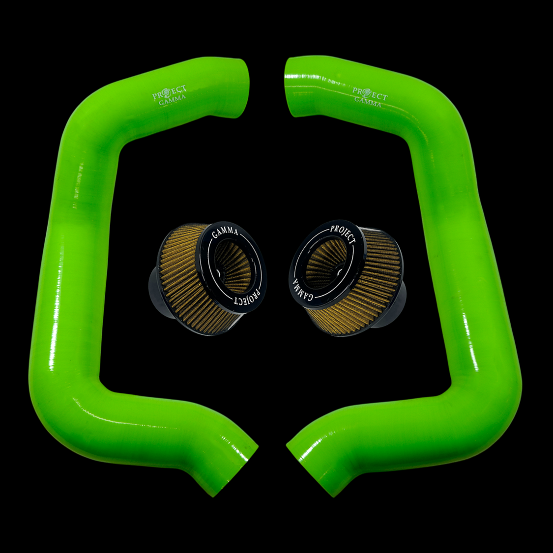 Project Gamma BMW M5 G90 / G99 and 7 Series G70 / G73 Silicone Intakes and Filters – Light Green/Yellow Combo