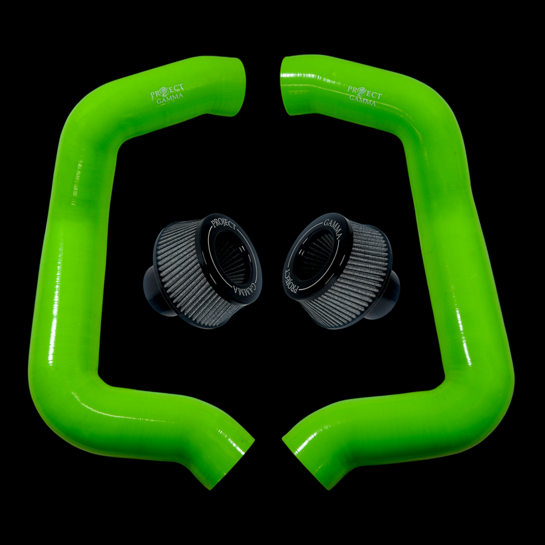 Project Gamma BMW M5 G90 / G99 and 7 Series G70 / G73 Silicone Intakes and Filters – Light Green/Silver Combo