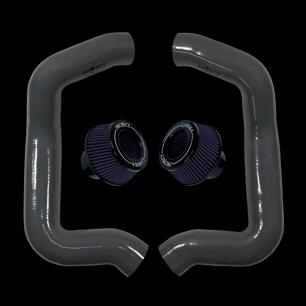 Project Gamma BMW M5 G90 / G99 and 7 Series G70 / G73 Silicone Intakes and Filters – Nardo Grey/Purple Combo