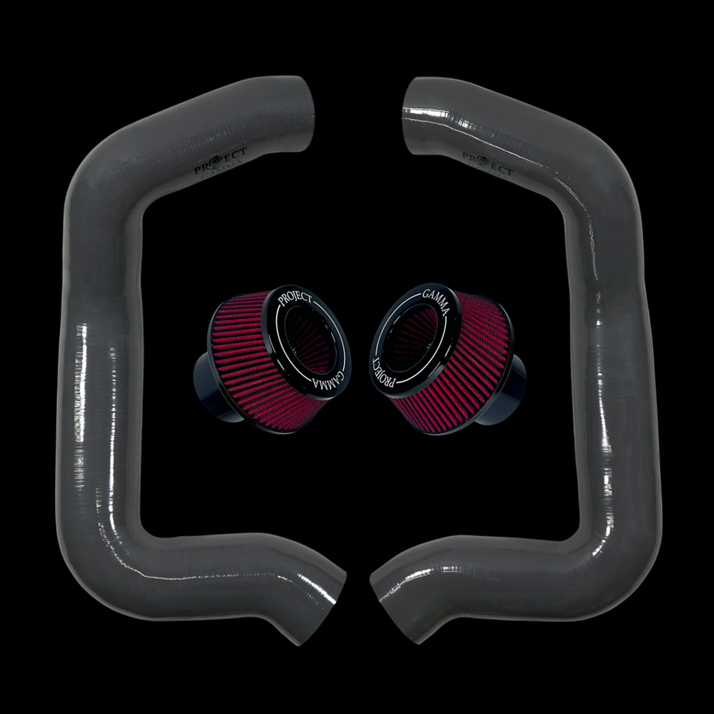Project Gamma BMW M5 G90 / G99 and 7 Series G70 / G73 Silicone Intakes and Filters – Nardo Grey/Red Combo