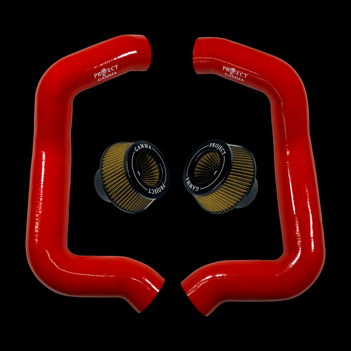 Project Gamma BMW M5 G90 / G99 and 7 Series G70 / G73 Silicone Intakes and Filters – Red/Yellow Combo