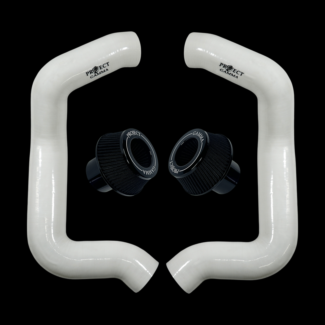 Project Gamma BMW M5 G90 / G99 and 7 Series G70 / G73 Silicone Intakes and Filters – White/Black Combo