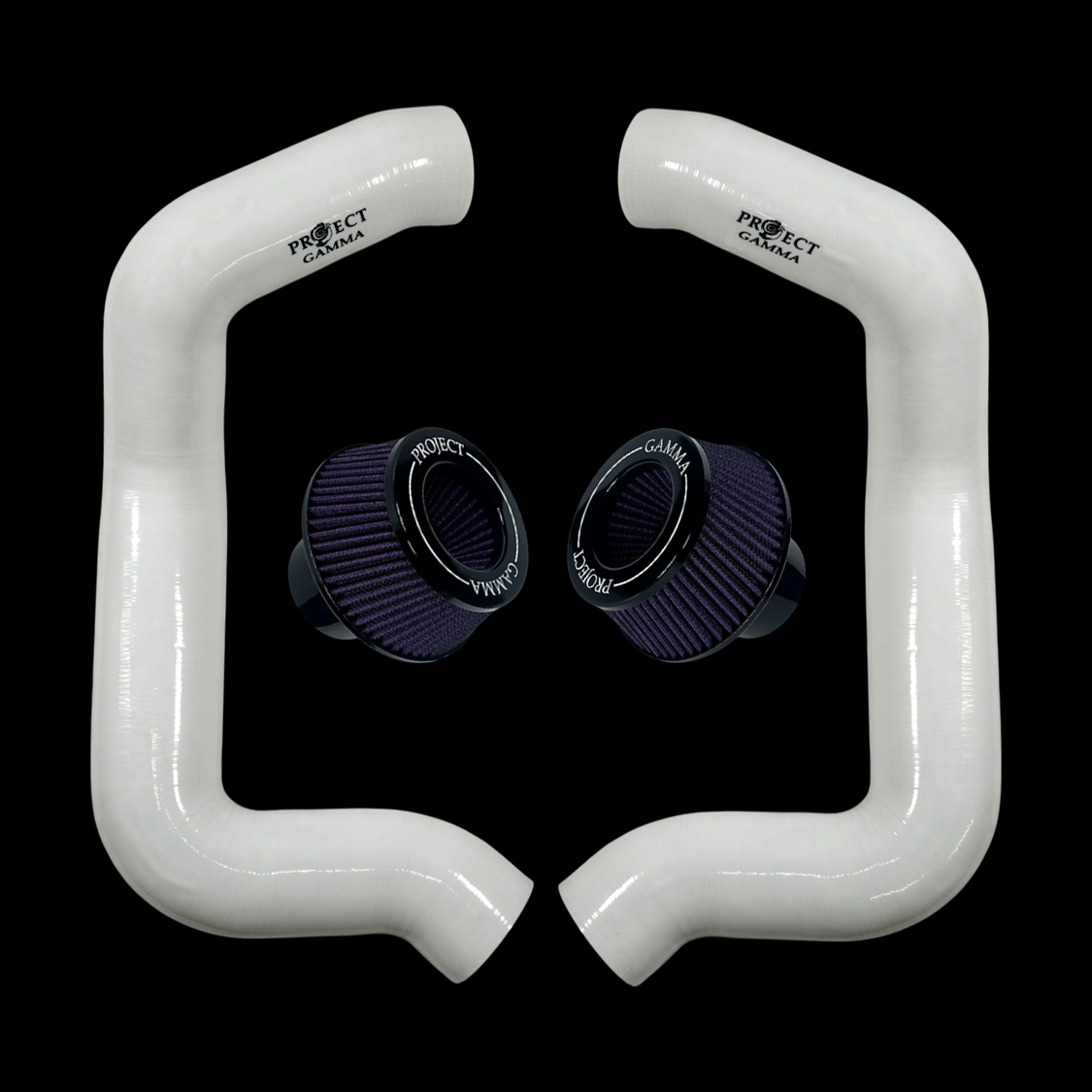 Project Gamma BMW M5 G90 / G99 and 7 Series G70 / G73 Silicone Intakes and Filters – White/Purple Accent Combo