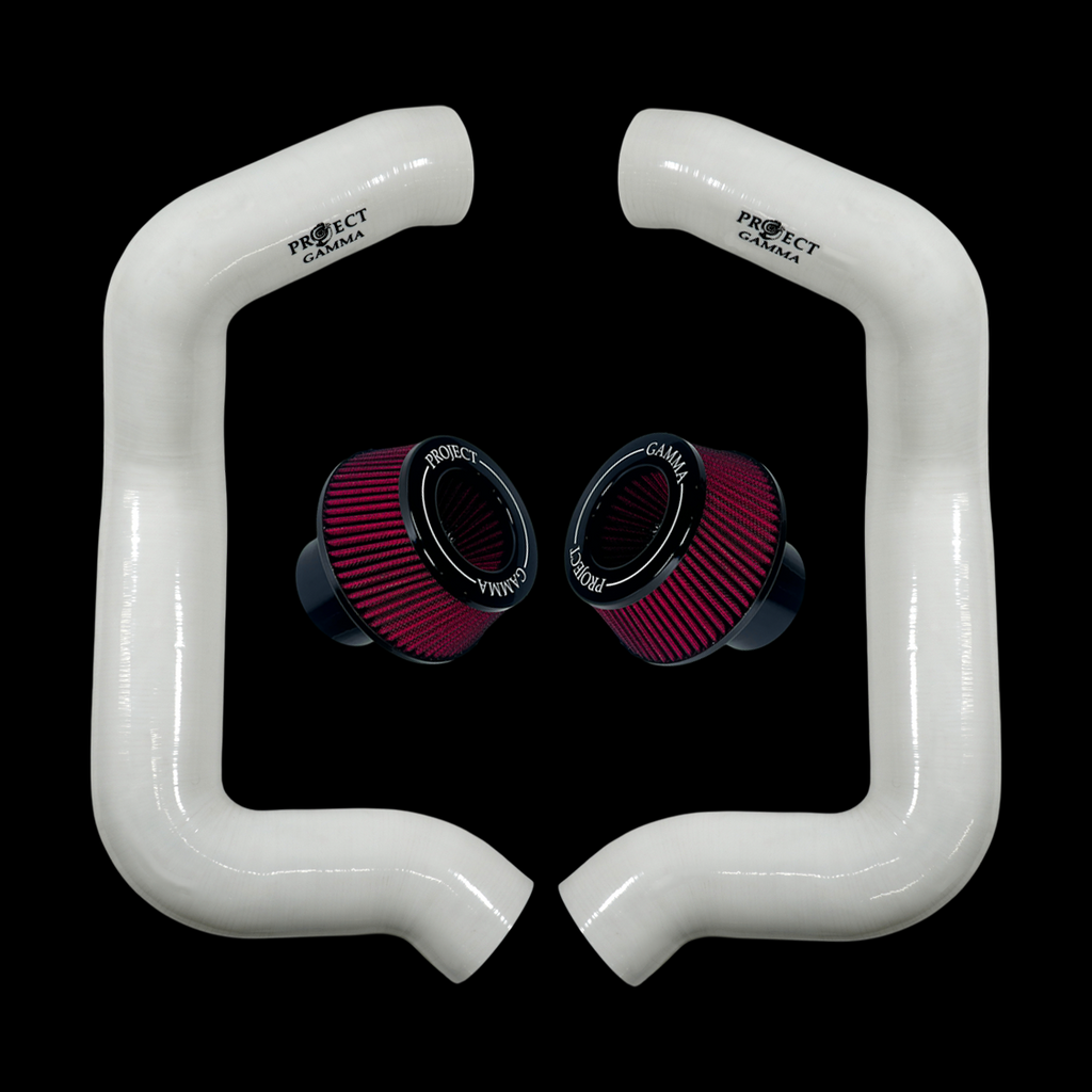 Project Gamma BMW M5 G90 / G99 and 7 Series G70 / G73 Silicone Intakes and Filters – White/Red Combo