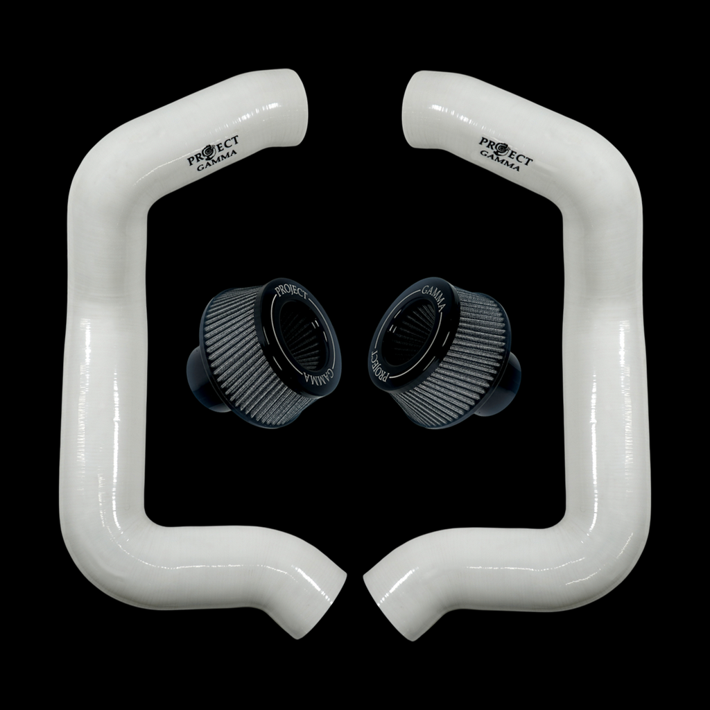 Project Gamma BMW M5 G90 / G99 and 7 Series G70 / G73 Silicone Intakes and Filters – White/Silver Combo