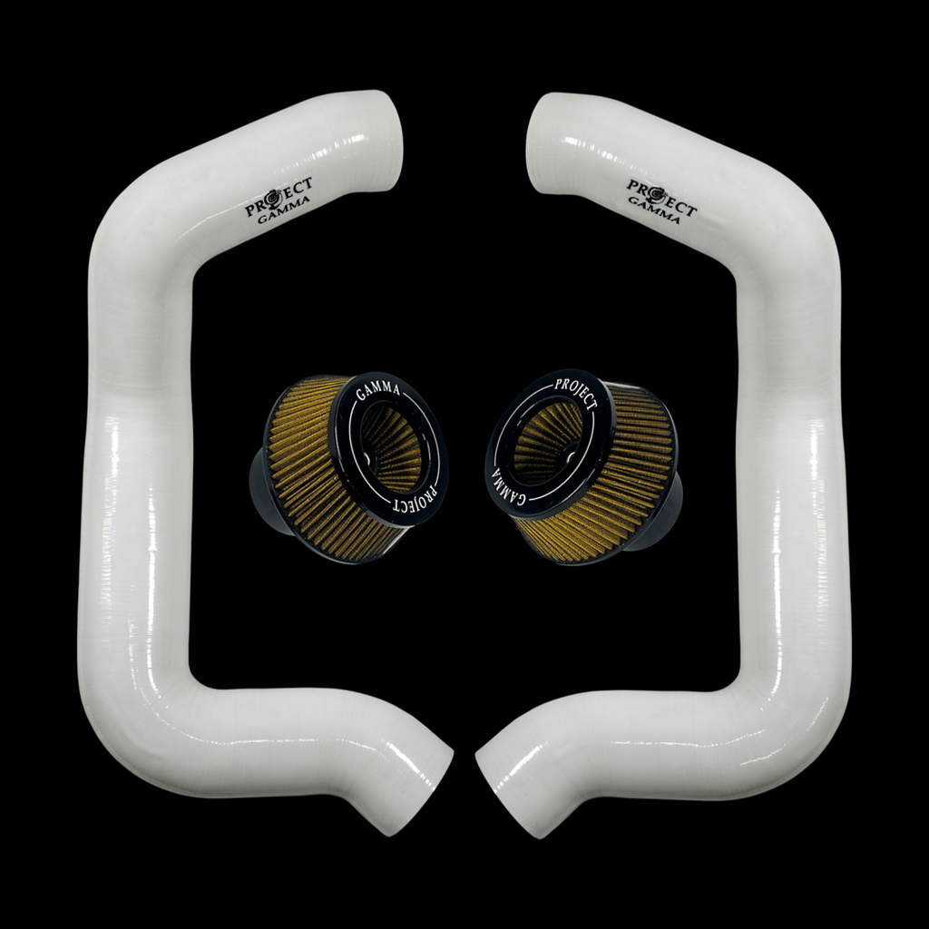 Project Gamma BMW M5 G90 / G99 and 7 Series G70 / G73 Silicone Intakes and Filters – White/Yellow Combo