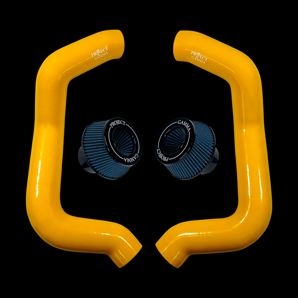 Project Gamma BMW M5 G90 / G99 and 7 Series G70 / G73 Silicone Intakes and Filters – Yellow/Blue Combo