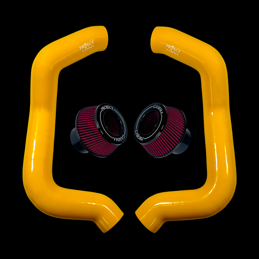 Project Gamma BMW M5 G90 / G99 and 7 Series G70 / G73 Silicone Intakes and Filters – Yellow/Red Combo