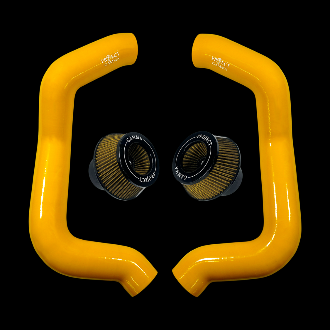 Project Gamma BMW M5 G90 / G99 and 7 Series G70 / G73 Silicone Intakes and Filters – Yellow/Black Combo