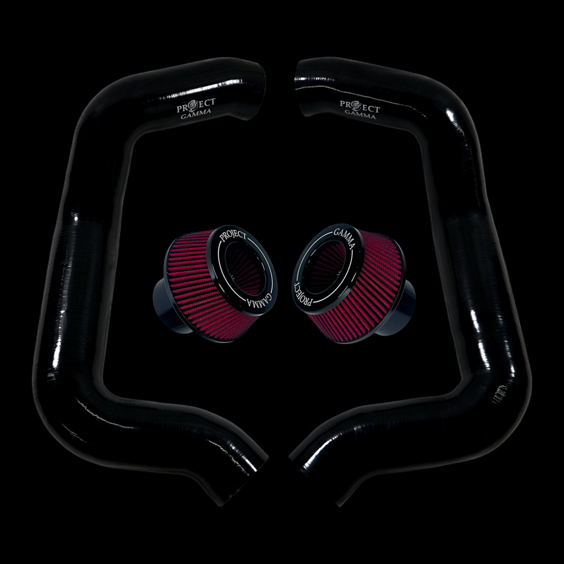 Project Gamma BMW M5 G90 / G99 and 7 Series G70 / G73 Silicone Intakes and Filters – Black/Red Accent Combo