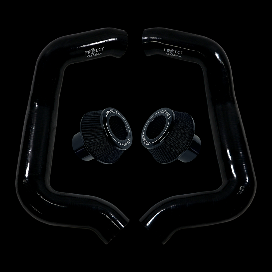 Project Gamma BMW M5 G90 / G99 and 7 Series G70 / G73 Silicone Intakes and Filters – Black/Black Accent Combo