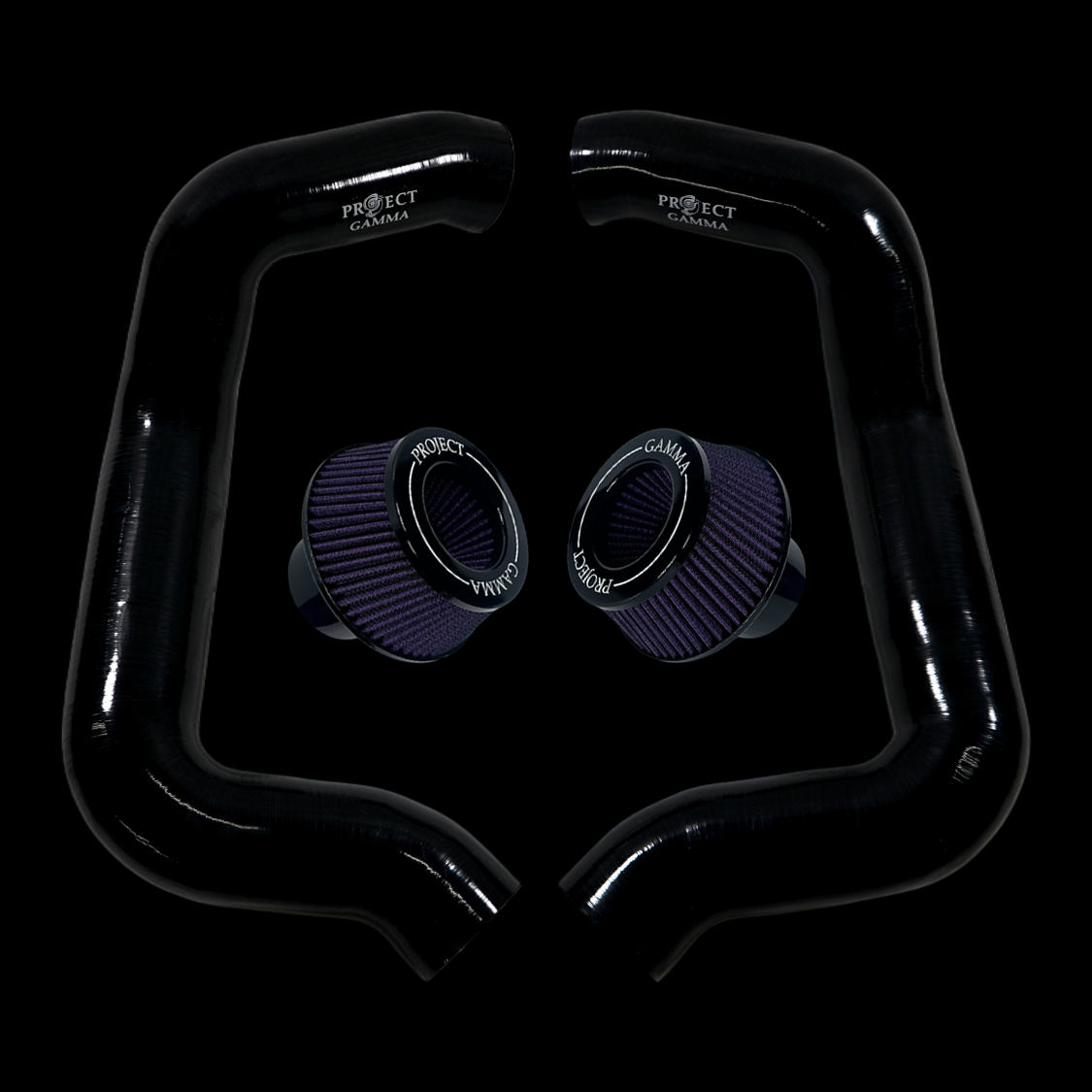 Project Gamma BMW M5 G90 / G99 and 7 Series G70 / G73 Silicone Intakes and Filters – Black/Purple Accent Combo