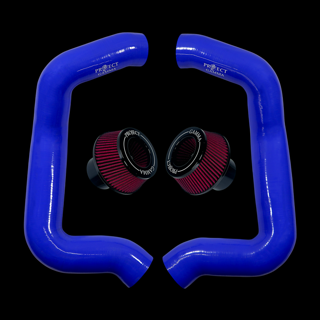 Project Gamma BMW M5 G90 / G99 and 7 Series G70 / G73 Silicone Intakes and Filters – Blue/Red Combo