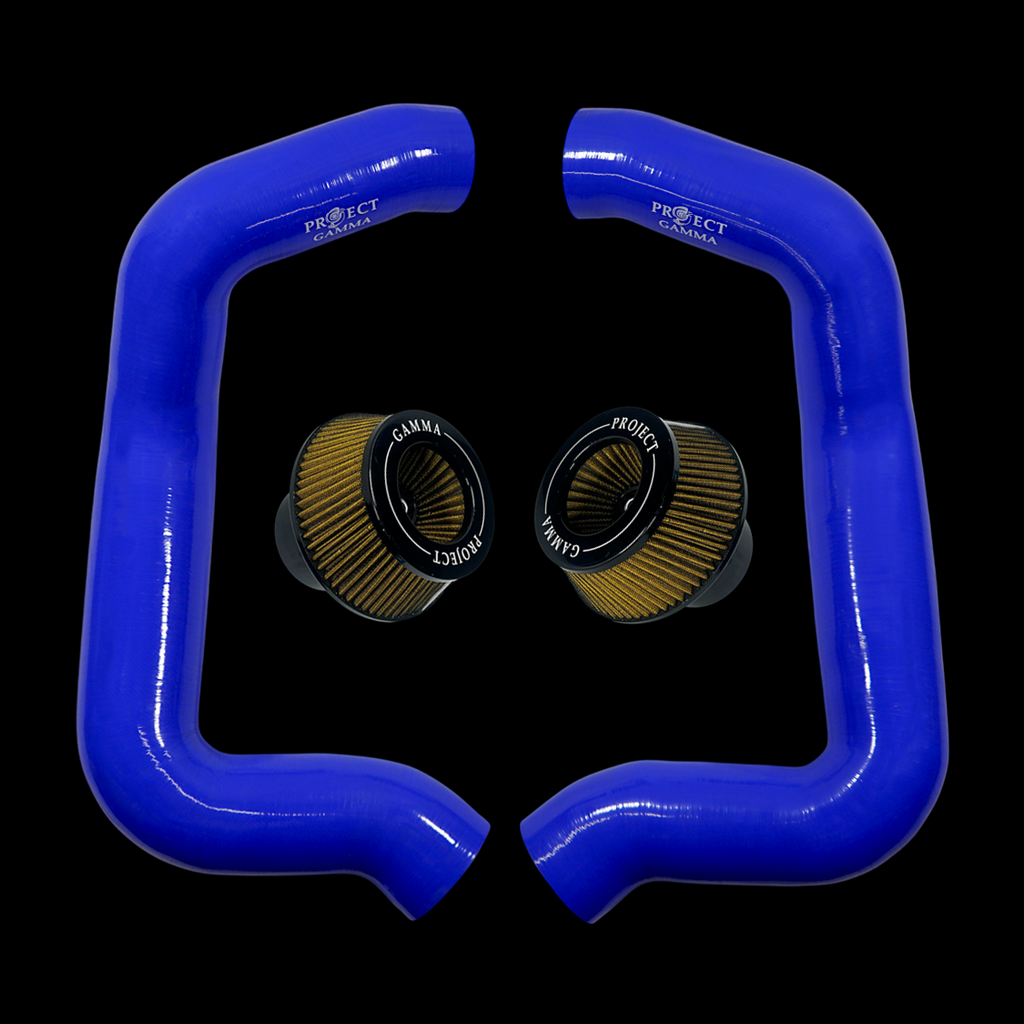 Project Gamma BMW M5 G90 / G99 and 7 Series G70 / G73 Silicone Intakes and Filters – Blue/Yellow Combo
