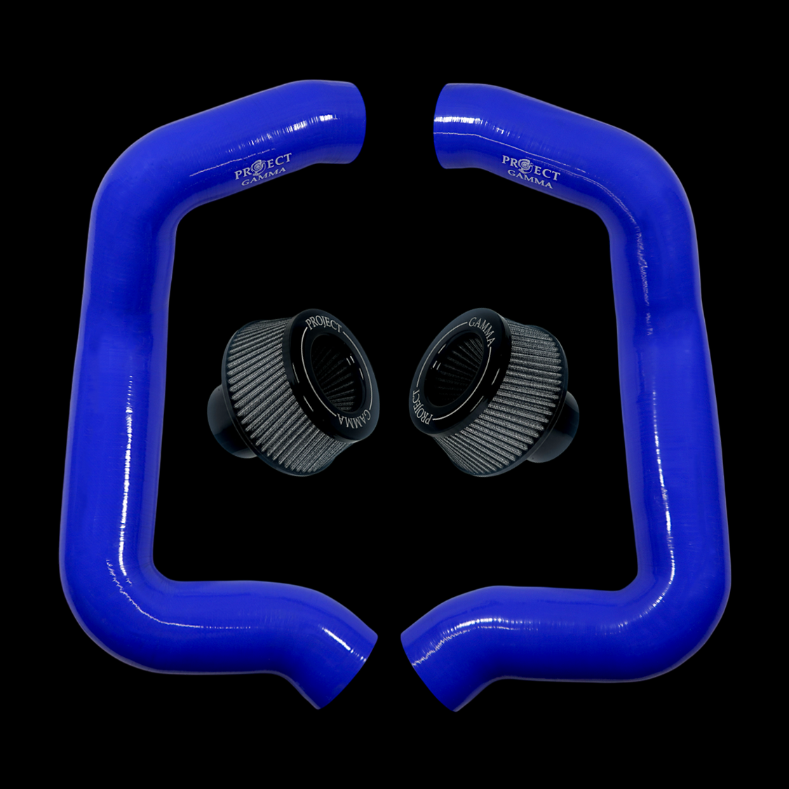 Project Gamma BMW M5 G90 / G99 and 7 Series G70 / G73 Silicone Intakes and Filters – Blue/Silver Combo