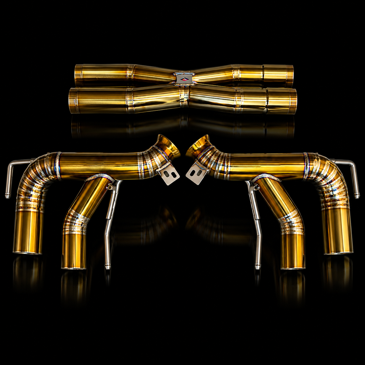 Project Gamma Ferrari F12 / 812 Titanium Race Exhaust System – X-Pipe & Mufflers