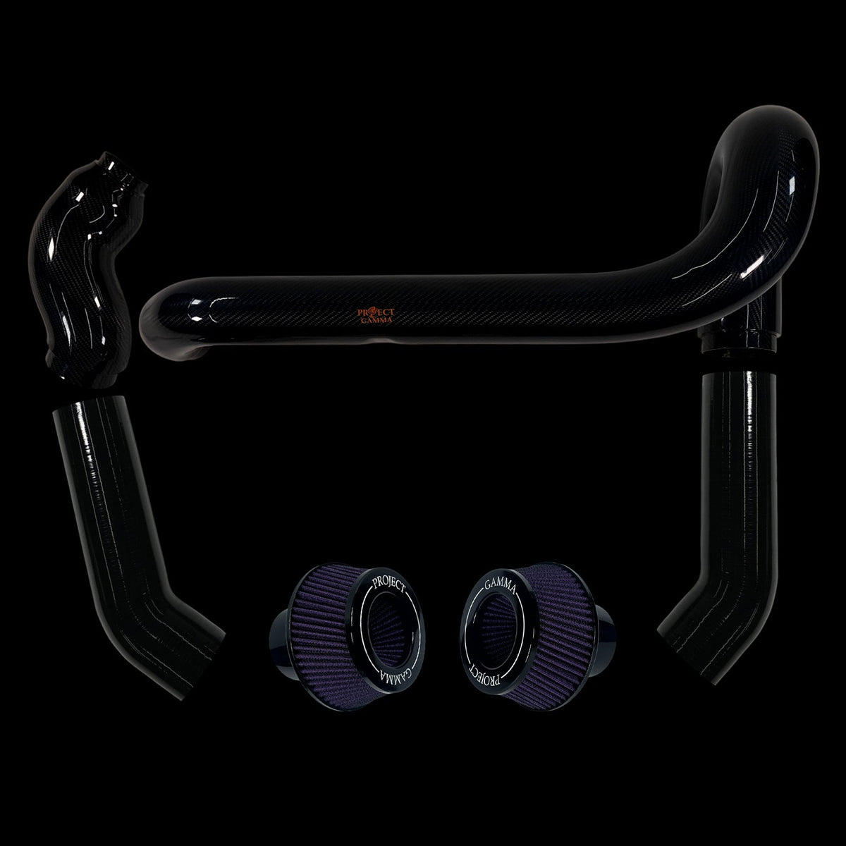 BMW M2 / M3 / M4 S58 Carbon Fiber Intakes & Filters – Black/Purple Combo
