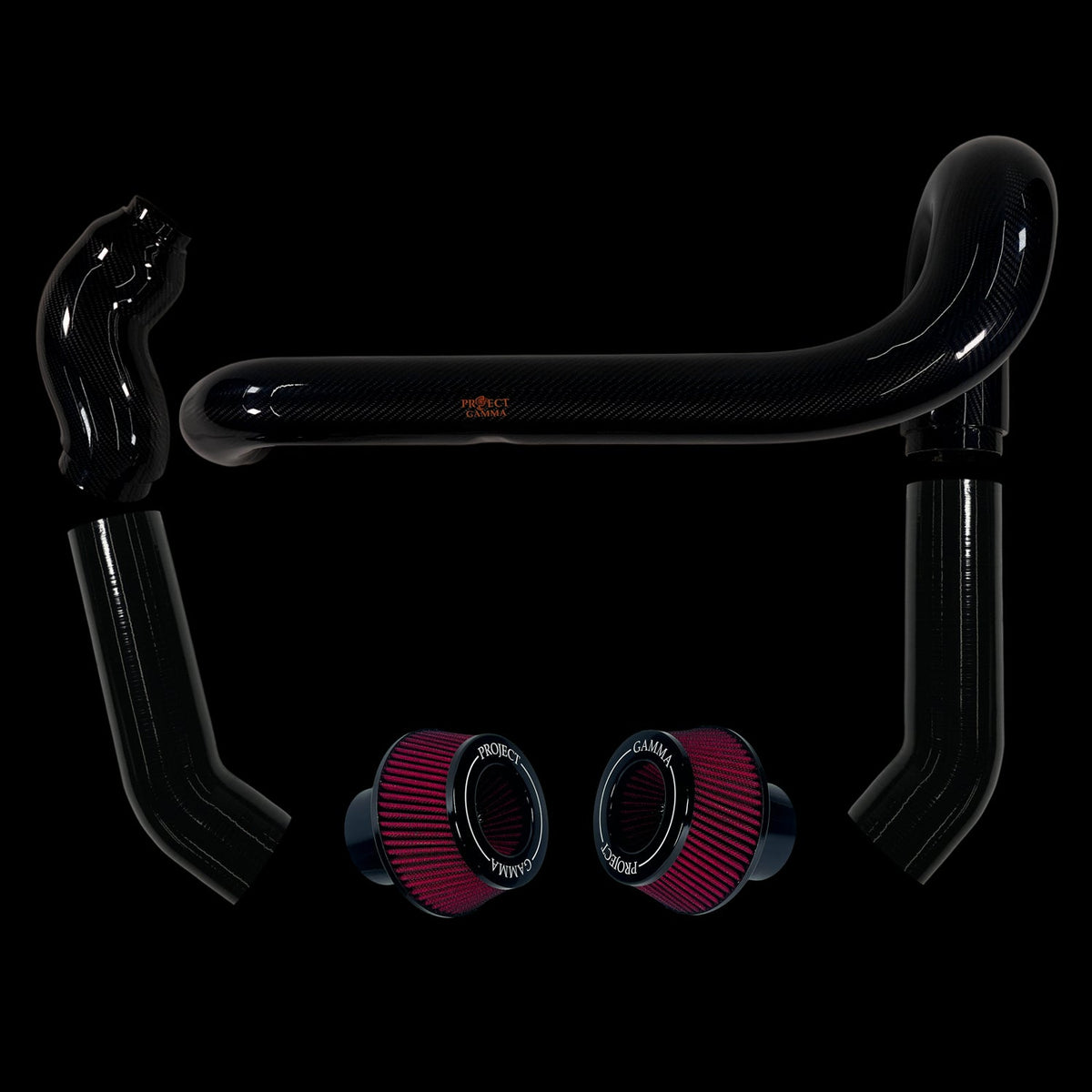 BMW M2 / M3 / M4 S58 Carbon Fiber Intakes & Filters – Black/Red Combo