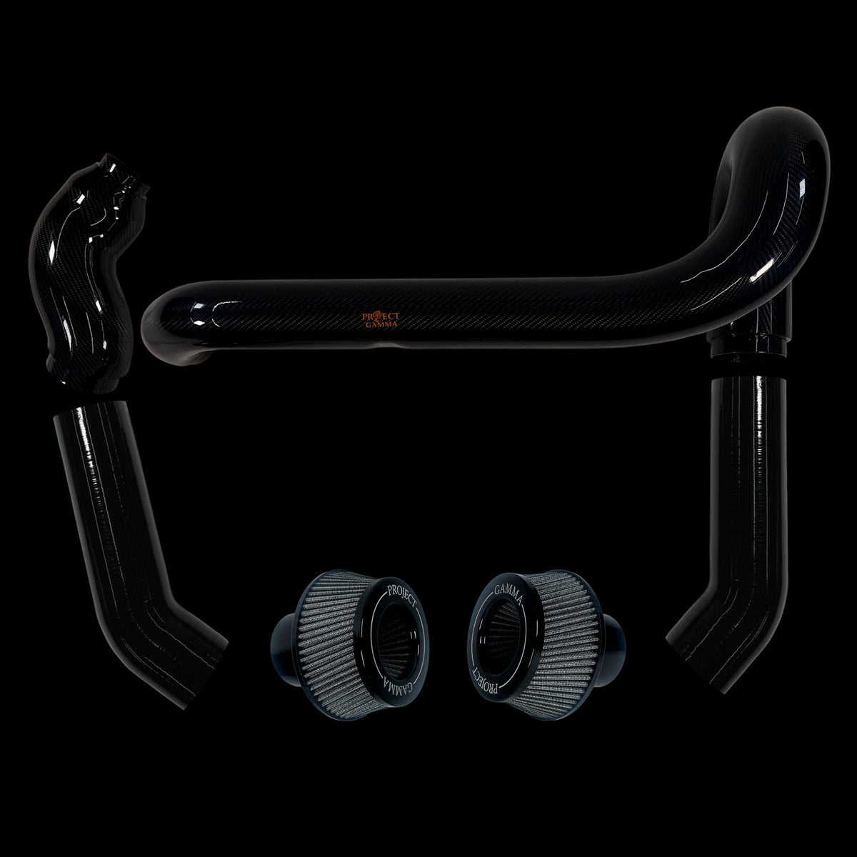 BMW M2 / M3 / M4 S58 Carbon Fiber Intakes & Filters – Black/Silver Combo