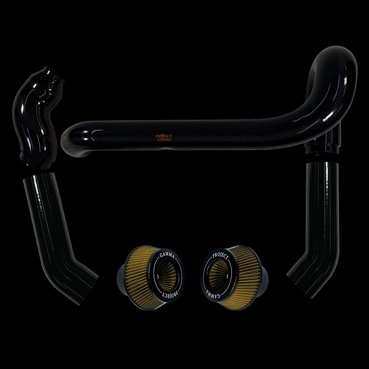 BMW M2 / M3 / M4 S58 Carbon Fiber Intakes & Filters – Black/Yellow Combo