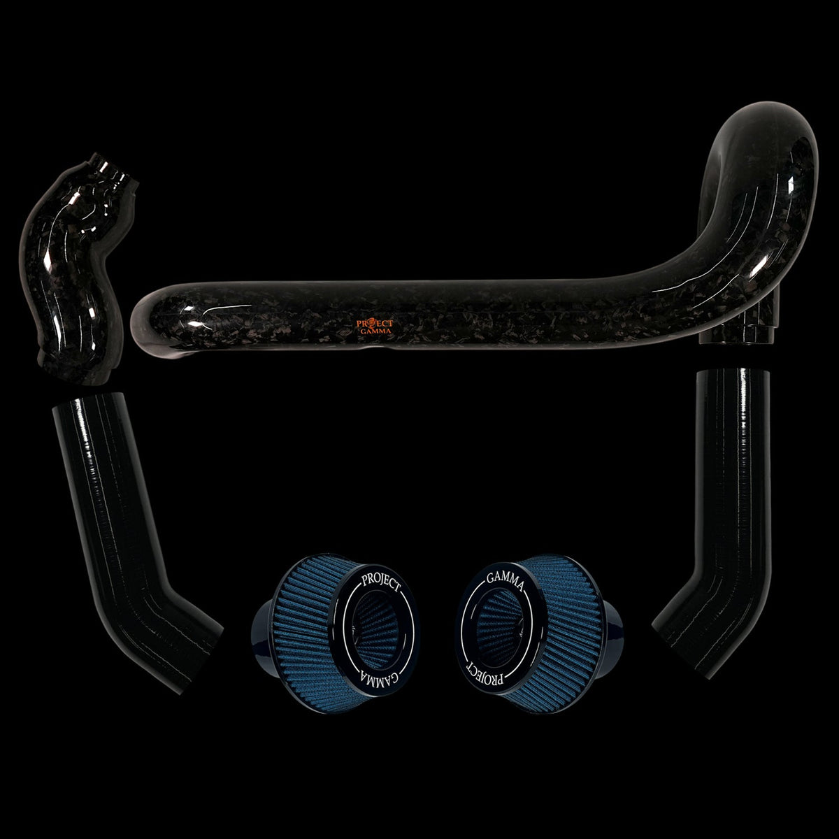 BMW M2 / M3 / M4 S58 Carbon Fiber Intakes & Filters – Forged Carbon/Blue Combo