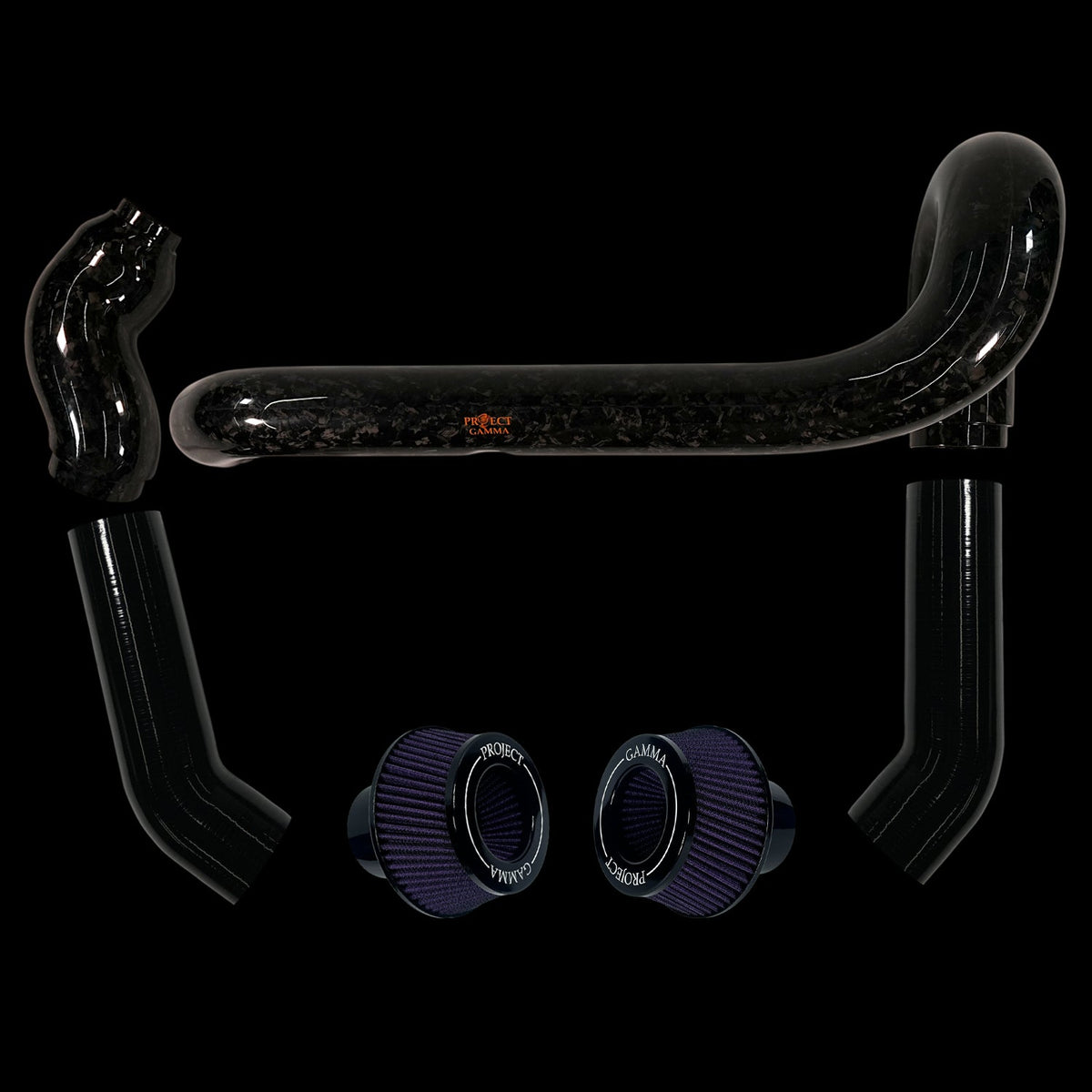 BMW M2 / M3 / M4 S58 Carbon Fiber Intakes & Filters – Forged Carbon/Purple Combo
