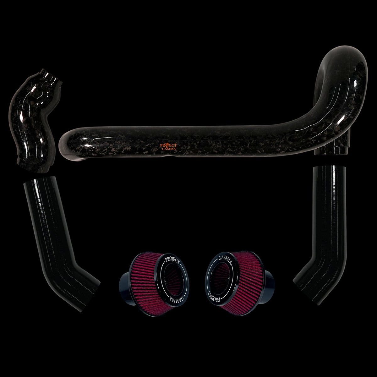 BMW M2 / M3 / M4 S58 Carbon Fiber Intakes & Filters – Forged Carbon/Red Combo