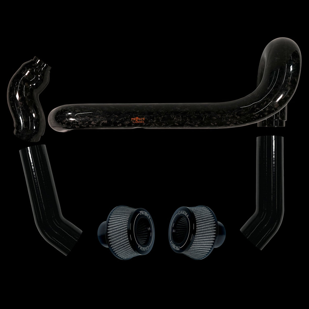 BMW M2 / M3 / M4 S58 Carbon Fiber Intakes & Filters – Forged Carbon/White Combo