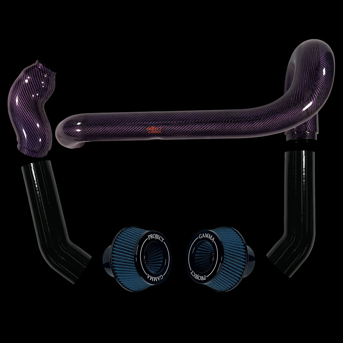 BMW M2 / M3 / M4 S58 Carbon Fiber Intakes & Filters – Purple/Blue Combo