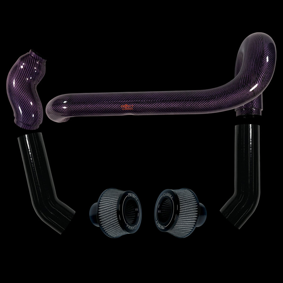 BMW M2 / M3 / M4 S58 Carbon Fiber Intakes & Filters – Purple/White Combo