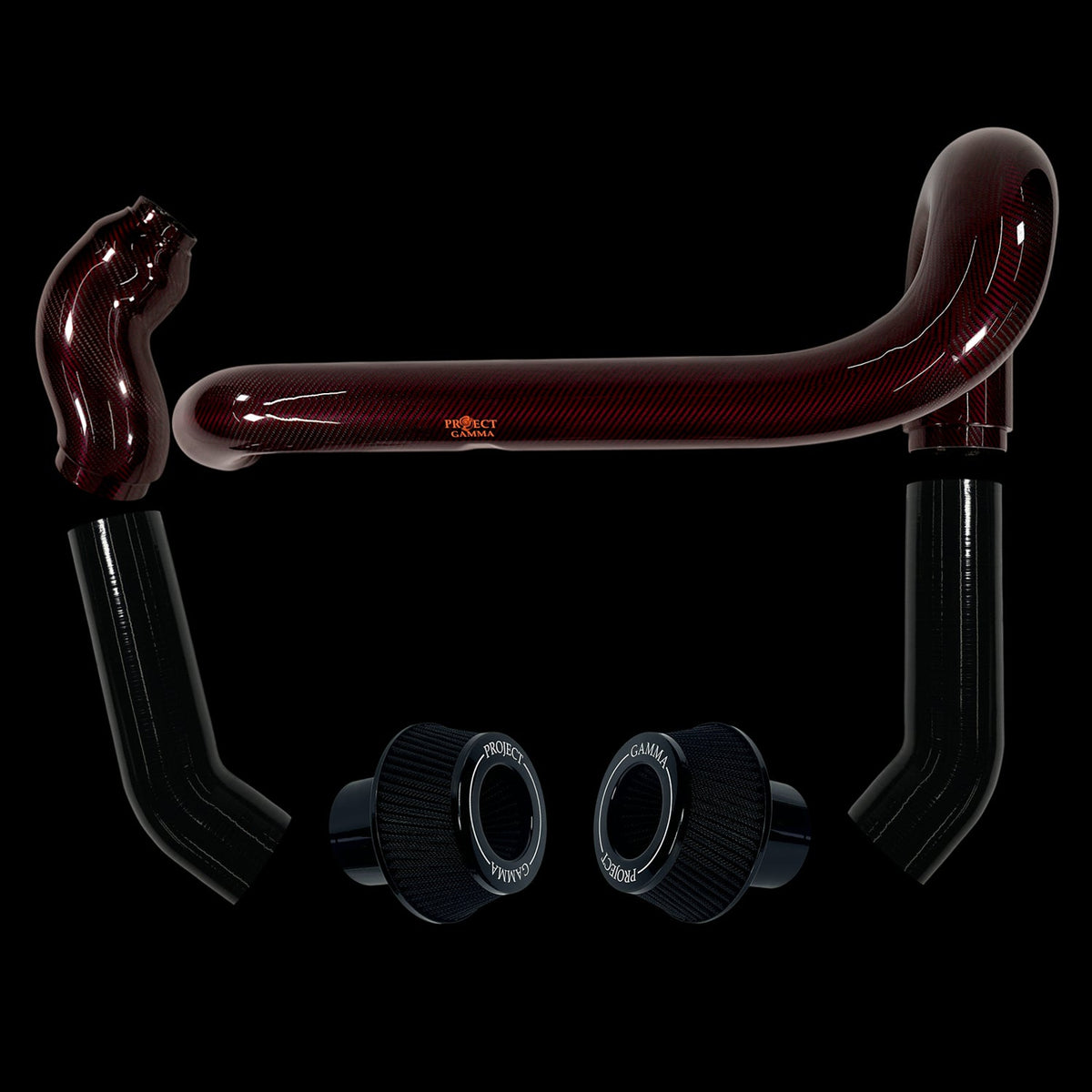 BMW M2 / M3 / M4 S58 Carbon Fiber Intakes & Filters – Red/Black Combo