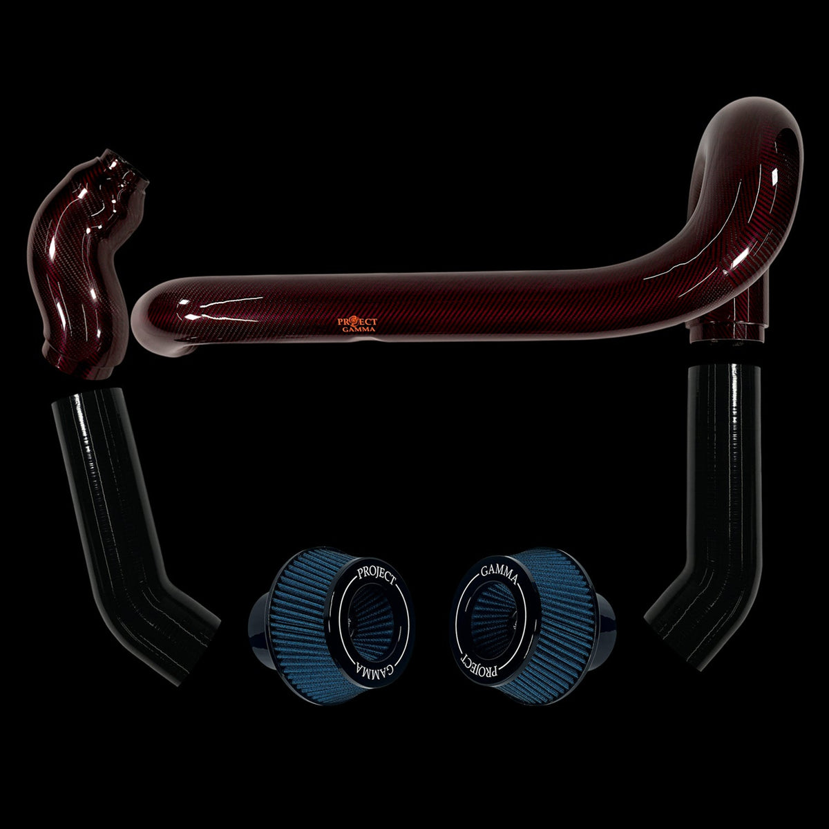 BMW M2 / M3 / M4 S58 Carbon Fiber Intakes & Filters – Red/Blue Combo