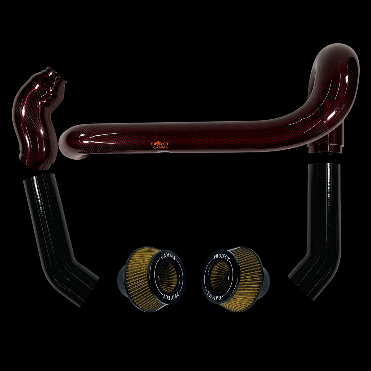 BMW M2 / M3 / M4 S58 Carbon Fiber Intakes & Filters – Red/Yellow Combo