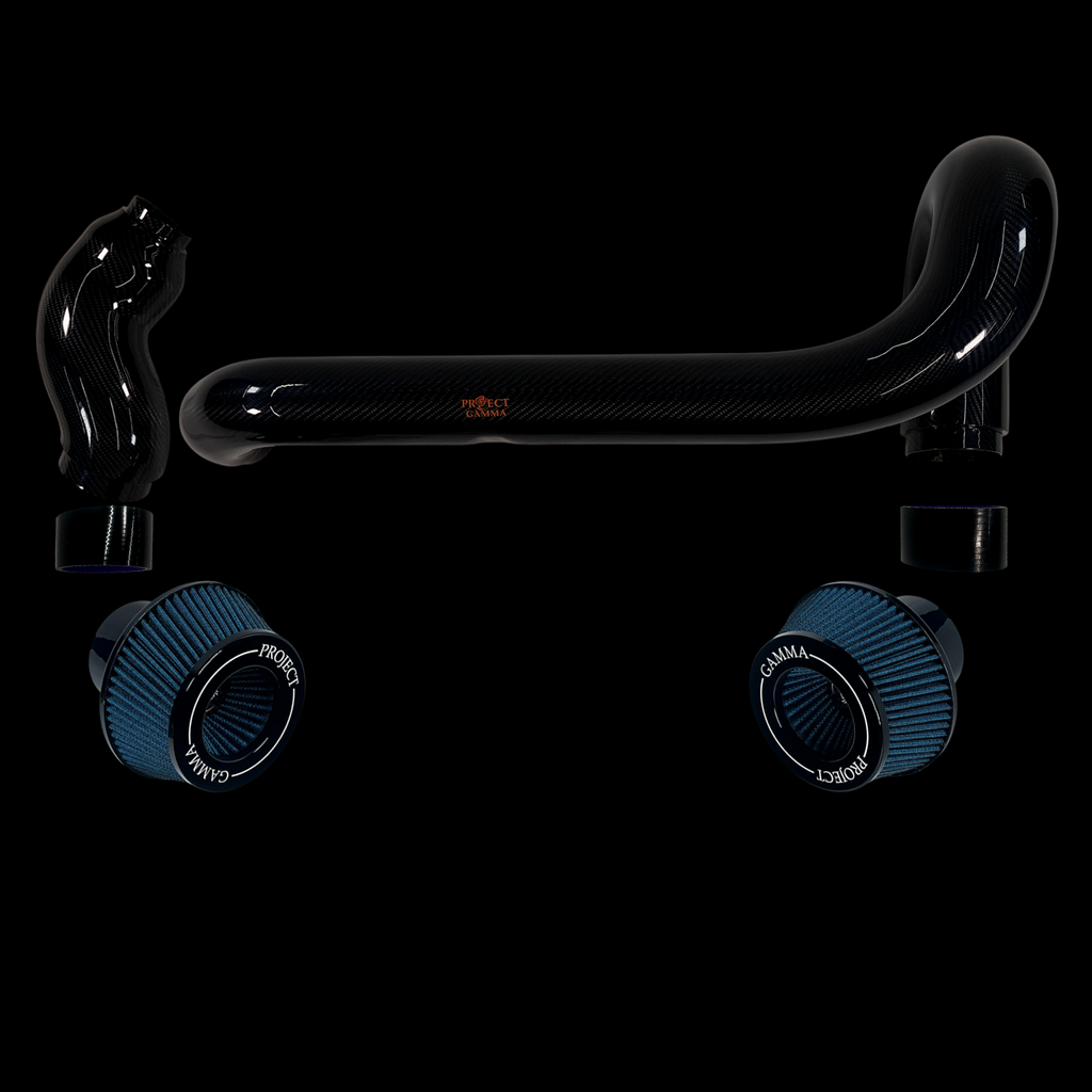 BMW M2 / M3 / M4 S58 Carbon Fiber Intakes & Filters – Short Black/Blue Combo