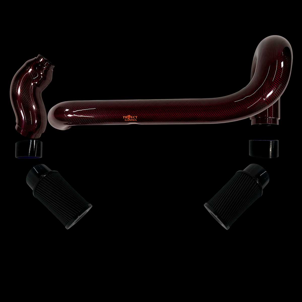 BMW M2 / M3 / M4 S58 Carbon Fiber Intakes & Filters – Short Red