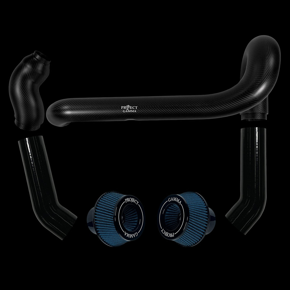 BMW M2 / M3 / M4 S58 Carbon Fiber Intakes & Filters – Dry Carbon/Blue Combo