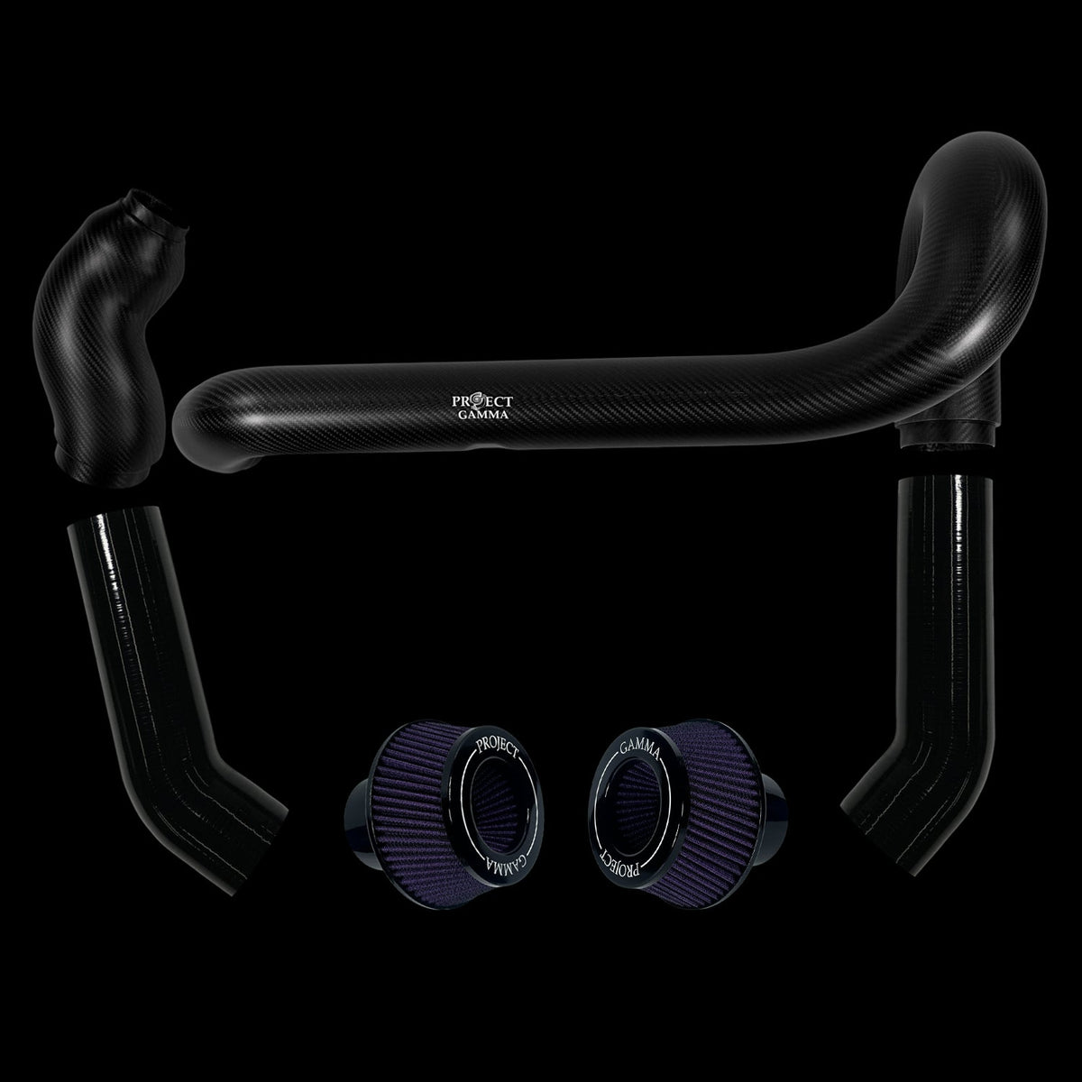 BMW M2 / M3 / M4 S58 Carbon Fiber Intakes & Filters – Dry Carbon/Purple Combo