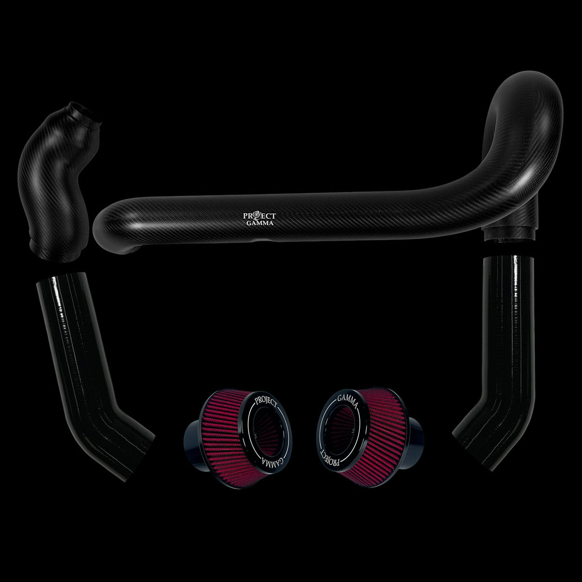 BMW M2 / M3 / M4 S58 Carbon Fiber Intakes & Filters – Dry Carbon/Red Combo