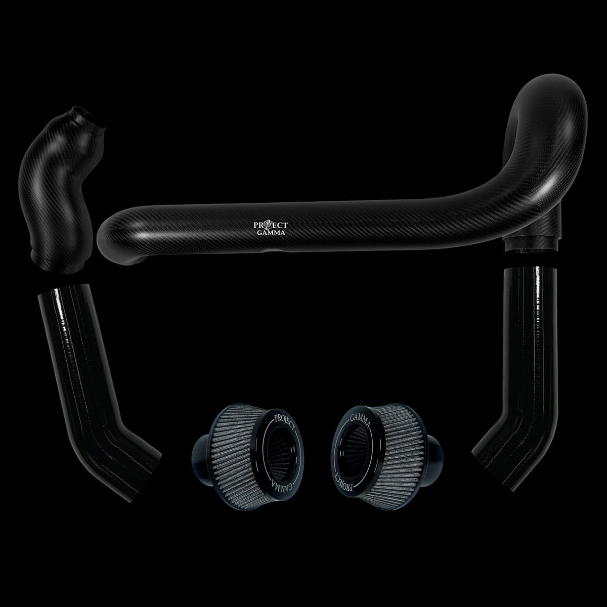 BMW M2 / M3 / M4 S58 Carbon Fiber Intakes & Filters – Dry Carbon/White Combo