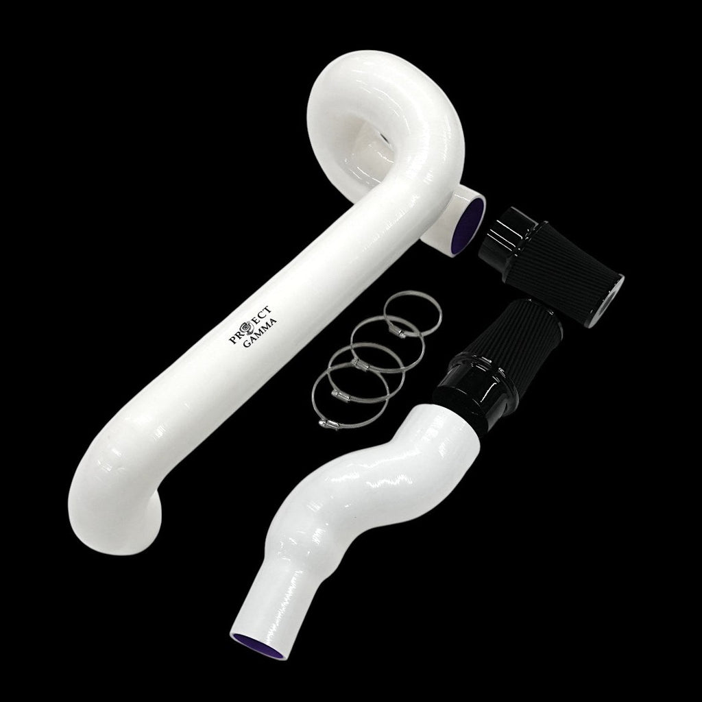 BMW M3 / M4 / M2 S58 Silicone Intakes & Filters – Short, White Accent